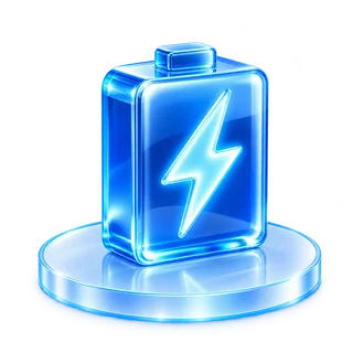 Batterie aus blauem Glas