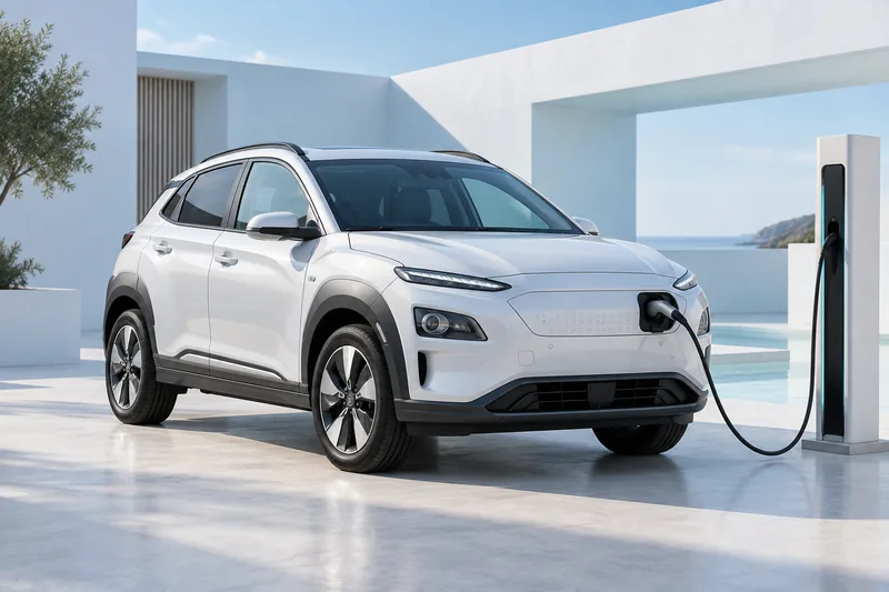 Modernes Elektroauto an einer Ladestation
